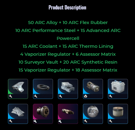 MMOJUGG ARC Raiders [High-Gain Antenna Material] Foundation 1~3 Details View of Item Function and Use